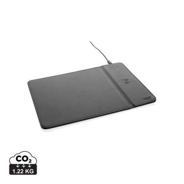 Logo trade promotional merchandise photo of: Swiss Peak RCS recycled PU 10W wireless charging mousepad