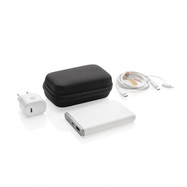 Logotrade promotional giveaway image of: Surge RCS recyled PET 20W type C 3 pcs charging set
