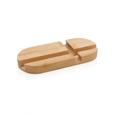 Logo trade advertising product photo of: Bamboo tablet and phone holder