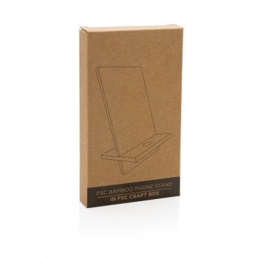 Logotrade promotional product picture of: Bamboo phone stand in kraft box