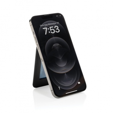Logo trade promotional giveaways picture of: Magstand RCS recycled PU magnetic phone wallet with stand