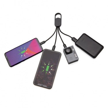 Logo trade promotional merchandise image of: 4-in-1 cable with carabiner clip