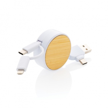 Logotrade business gift image of: RCS recycled plastic Ontario 6-in-1 retractable cable