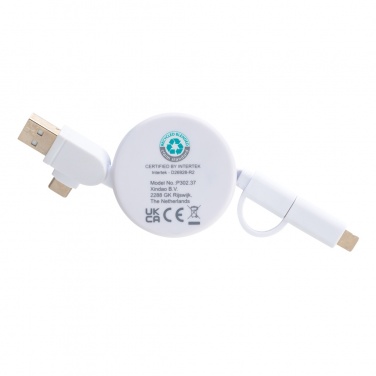Logo trade corporate gift photo of: RCS recycled plastic Ontario 6-in-1 retractable cable