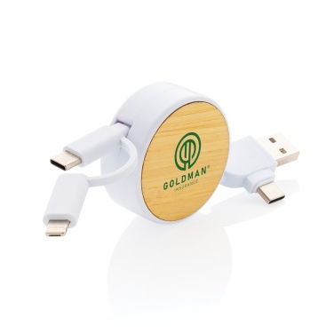 Logotrade promotional giveaway image of: RCS recycled plastic Ontario 6-in-1 retractable cable