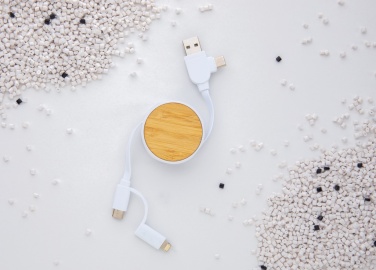 Logo trade corporate gifts picture of: RCS recycled plastic Ontario 6-in-1 retractable cable