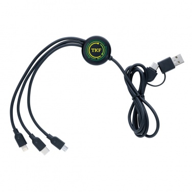 Logo trade promotional merchandise image of: RCS recycled TPE and recycled plastic 6-in-1 cable