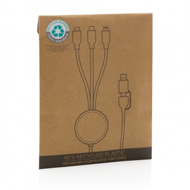 Logo trade promotional merchandise image of: RCS recycled TPE and recycled plastic 6-in-1 cable