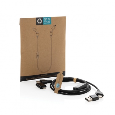 Logo trade promotional gifts image of: Datalock RCS recycled 60W hacking protection cable