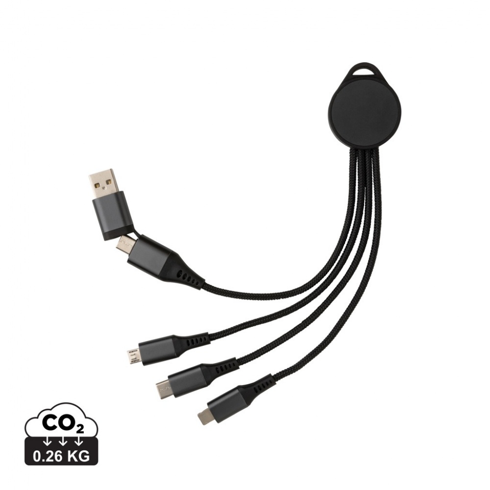 Logo trade promotional merchandise photo of: Terra RCS recycled aluminium 6-in-1 charging cable