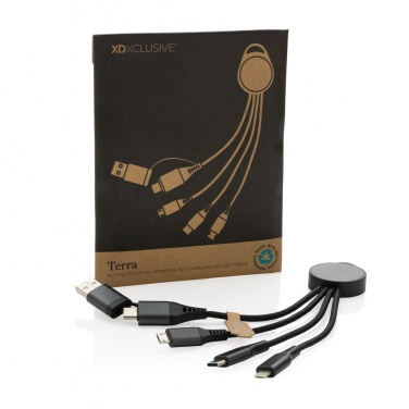 Logo trade promotional items image of: Terra RCS recycled aluminium 6-in-1 charging cable