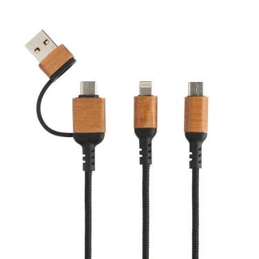 Logo trade promotional gifts image of: Ohio RCS certified recycled plastic 6-in-1 cable