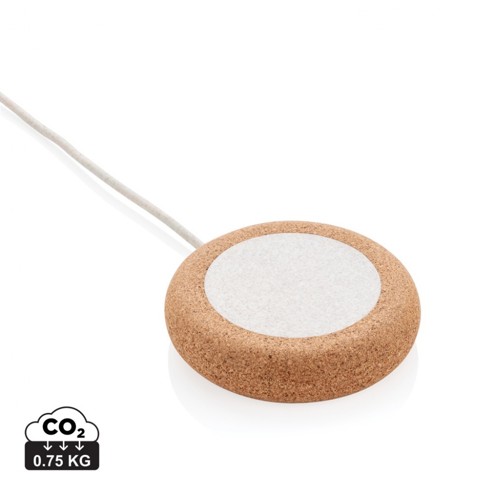 Logotrade business gift image of: Cork and Wheat 5W wireless charger
