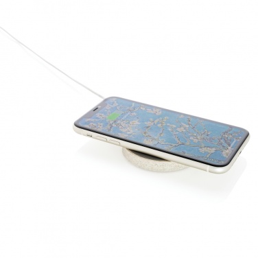 Logotrade corporate gift image of: Wheat Straw 5W round wireless charging pad