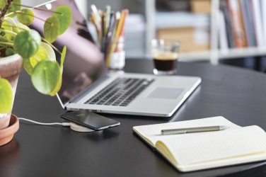 Logo trade promotional item photo of: Wheat Straw 5W round wireless charging pad