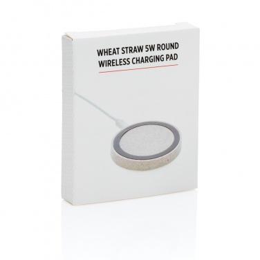 Logotrade promotional giveaway picture of: Wheat Straw 5W round wireless charging pad