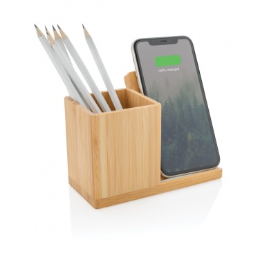 Logotrade promotional giveaway image of: Calgary bamboo 10W wireless charger