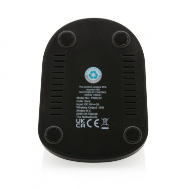 Logo trade promotional gift photo of: RCS recycled plastic double coil wireless stand 15W