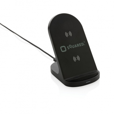 Logo trade promotional gift photo of: RCS recycled plastic double coil wireless stand 15W