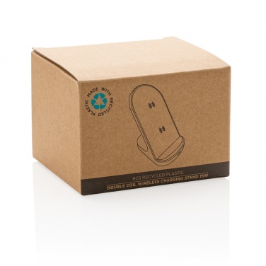 Logo trade promotional items picture of: RCS recycled plastic double coil wireless stand 15W