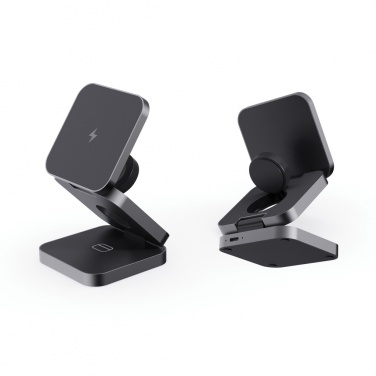 Logotrade promotional item picture of: Terra RCS recycled aluminum foldable 3 in 1 15W charger