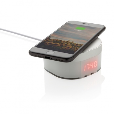 Logotrade promotional gifts photo of: Aria 5W Wireless Charging Digital Clock