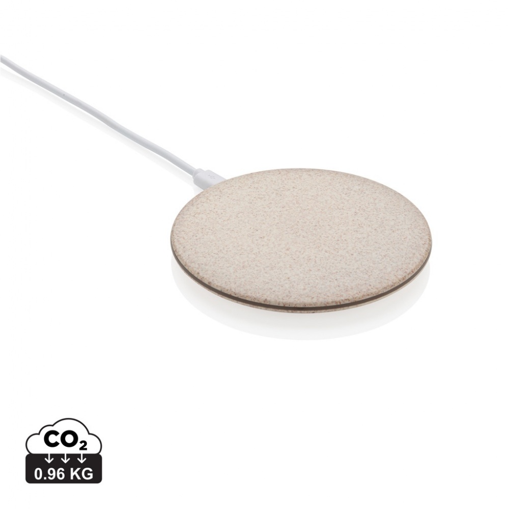 Logo trade promotional merchandise picture of: 5W Wheat straw wireless charger