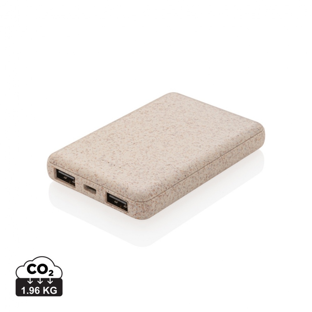 Logotrade corporate gifts photo of: Wheat Straw 5.000 mAh Pocket Powerbank