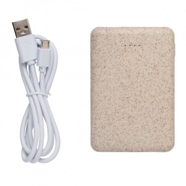 Logotrade promotional gift picture of: Wheat Straw 5.000 mAh Pocket Powerbank