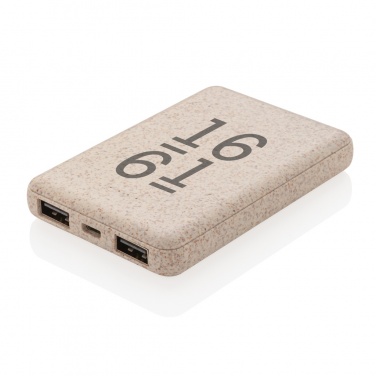 Logo trade promotional items picture of: Wheat Straw 5.000 mAh Pocket Powerbank