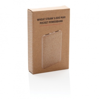 Logotrade promotional giveaways photo of: Wheat Straw 5.000 mAh Pocket Powerbank