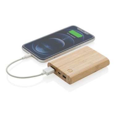 Logo trade corporate gift photo of: Bamboo 5.000 mAh powerbank