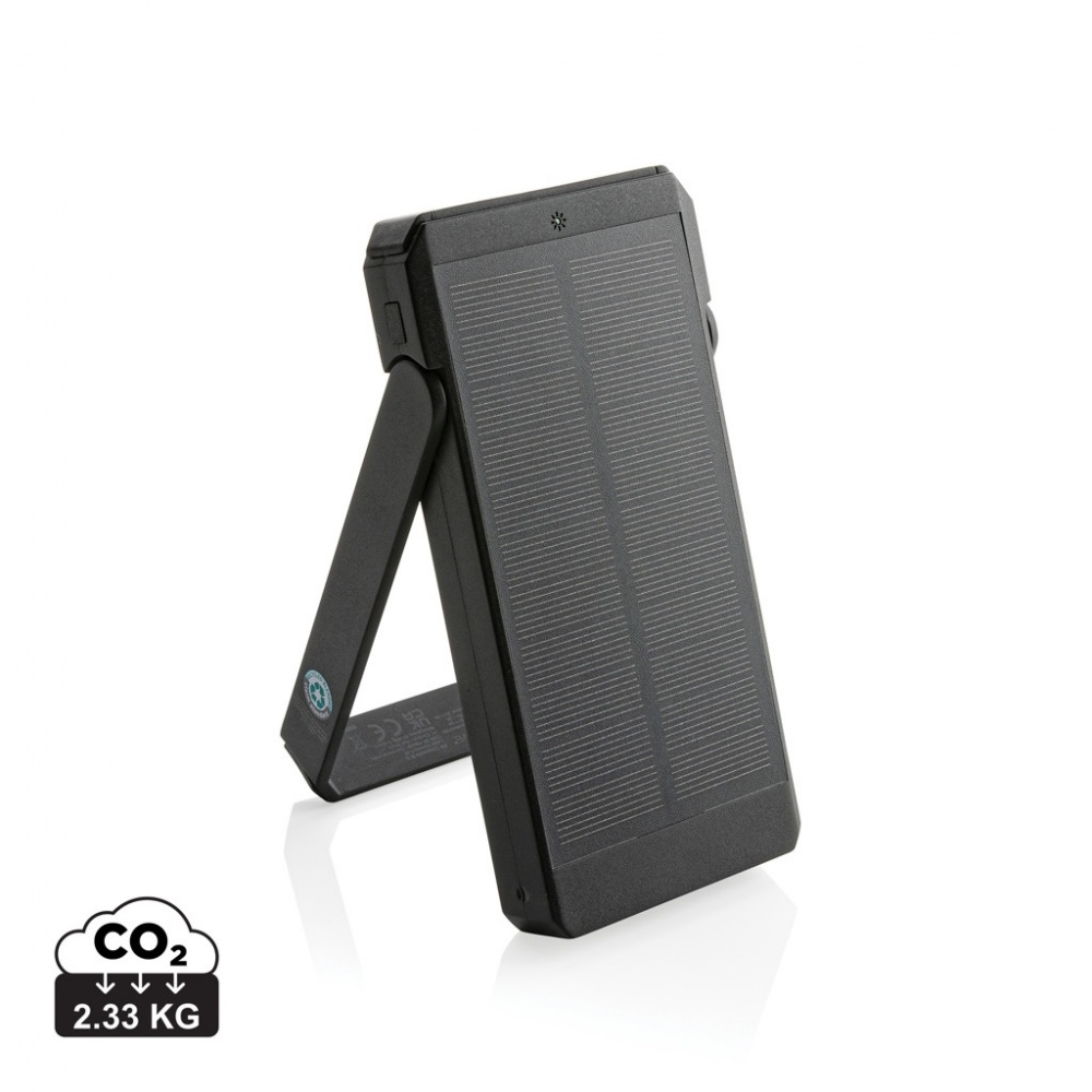 Logotrade promotional gift picture of: Skywave RCS recycled plastic solar powerbank 10000 mAh