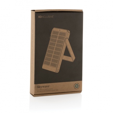 Logo trade promotional products image of: Skywave RCS recycled plastic solar powerbank 10000 mAh