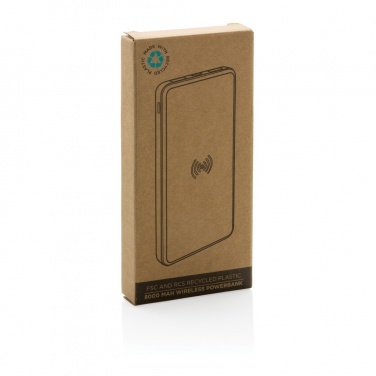 Logotrade promotional gift image of: RCS recycled plastic 8000 mAh Wireless Powerbank