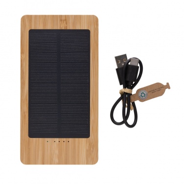 Logo trade promotional merchandise picture of: Sunwick 10.000 mAh Bamboo solar powerbank