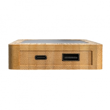 Logo trade promotional giveaway photo of: Sunwick 10.000 mAh Bamboo solar powerbank