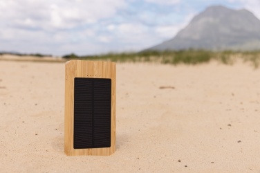Logotrade promotional giveaway image of: Sunwick 10.000 mAh Bamboo solar powerbank