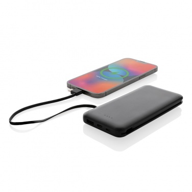 Logo trade promotional products image of: Lockhart RCS recycled plastic 10.000 with integrated cables