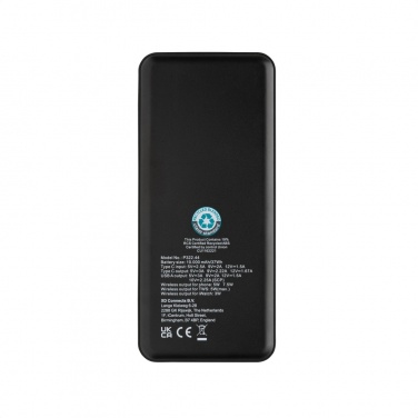 Logotrade business gift image of: Fenwick RCS recycled plastic 10000mah  3 in 1 fast powerbank