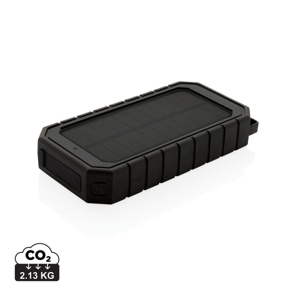 Logotrade business gift image of: RCS recycled plastic Solar powerbank with 10W Wireless
