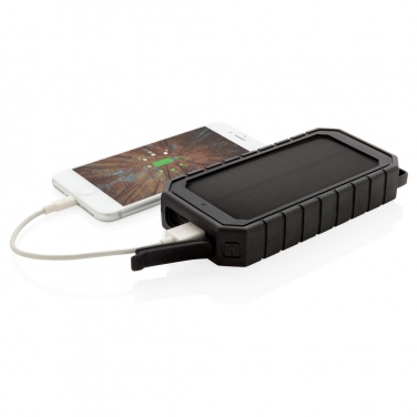 Logotrade promotional product picture of: RCS recycled plastic Solar powerbank with 10W Wireless