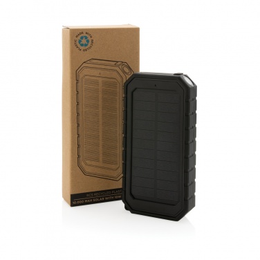 Logo trade promotional merchandise picture of: RCS recycled plastic Solar powerbank with 10W Wireless