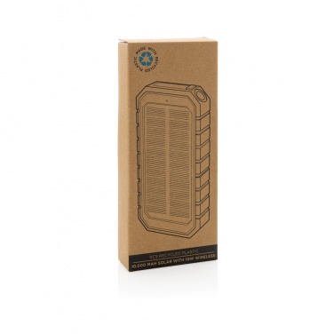 Logotrade advertising product image of: RCS recycled plastic Solar powerbank with 10W Wireless
