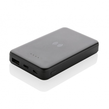 Logo trade promotional merchandise photo of: RCS recycled plastic 5.000 mAh 5W wireless powerbank