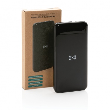 Logotrade promotional giveaway image of: RCS standard recycled plastic wireless powerbank