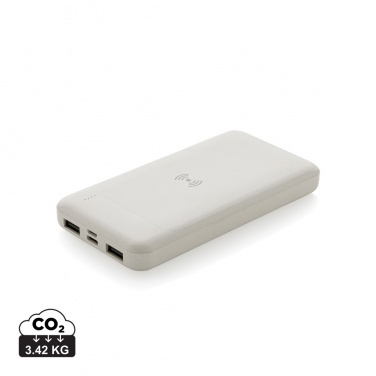 Logo trade promotional item photo of: RCS standard recycled plastic wireless powerbank