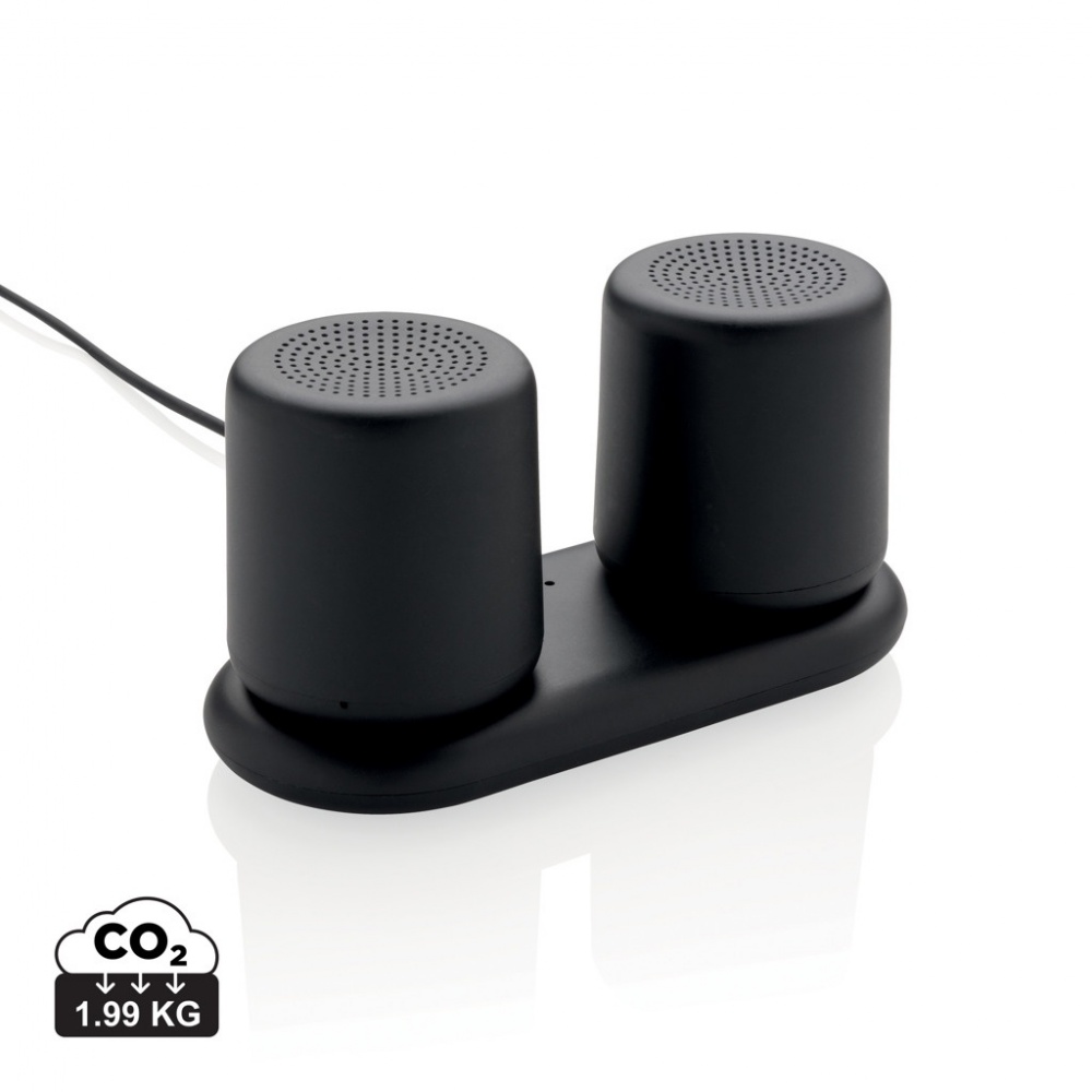 Logo trade business gifts image of: Double induction charging speaker