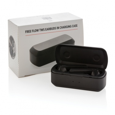 Logo trade business gifts image of: Free Flow TWS earbuds in charging case