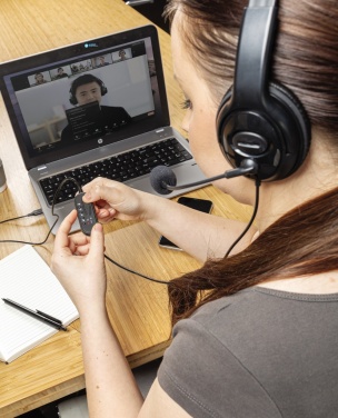 Logotrade advertising product picture of: Over ear wired work headset